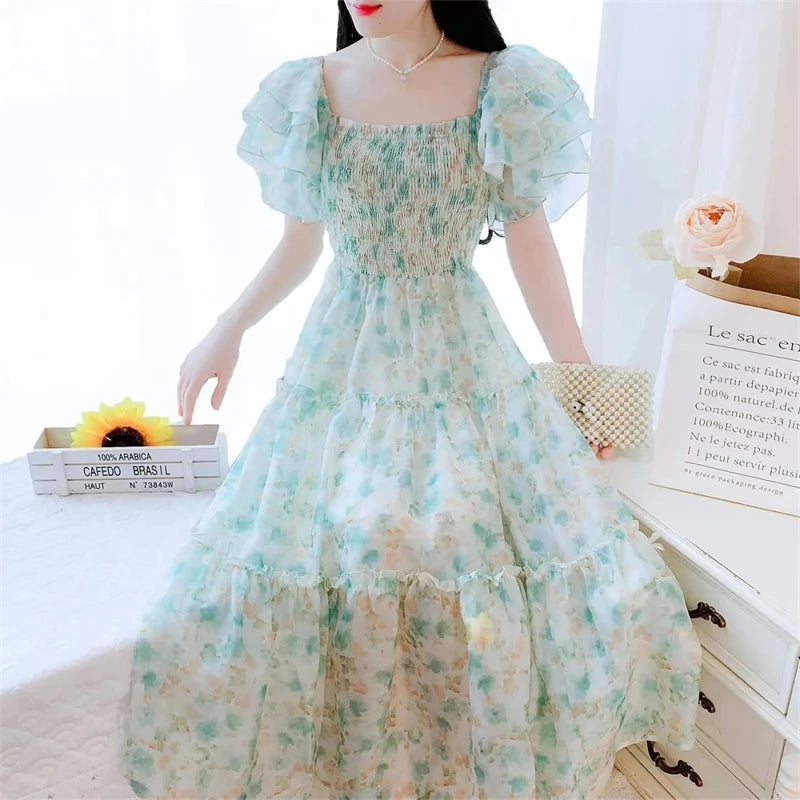 Jerica Ruffle Waist Maxi Dress Floral Blush main image 1