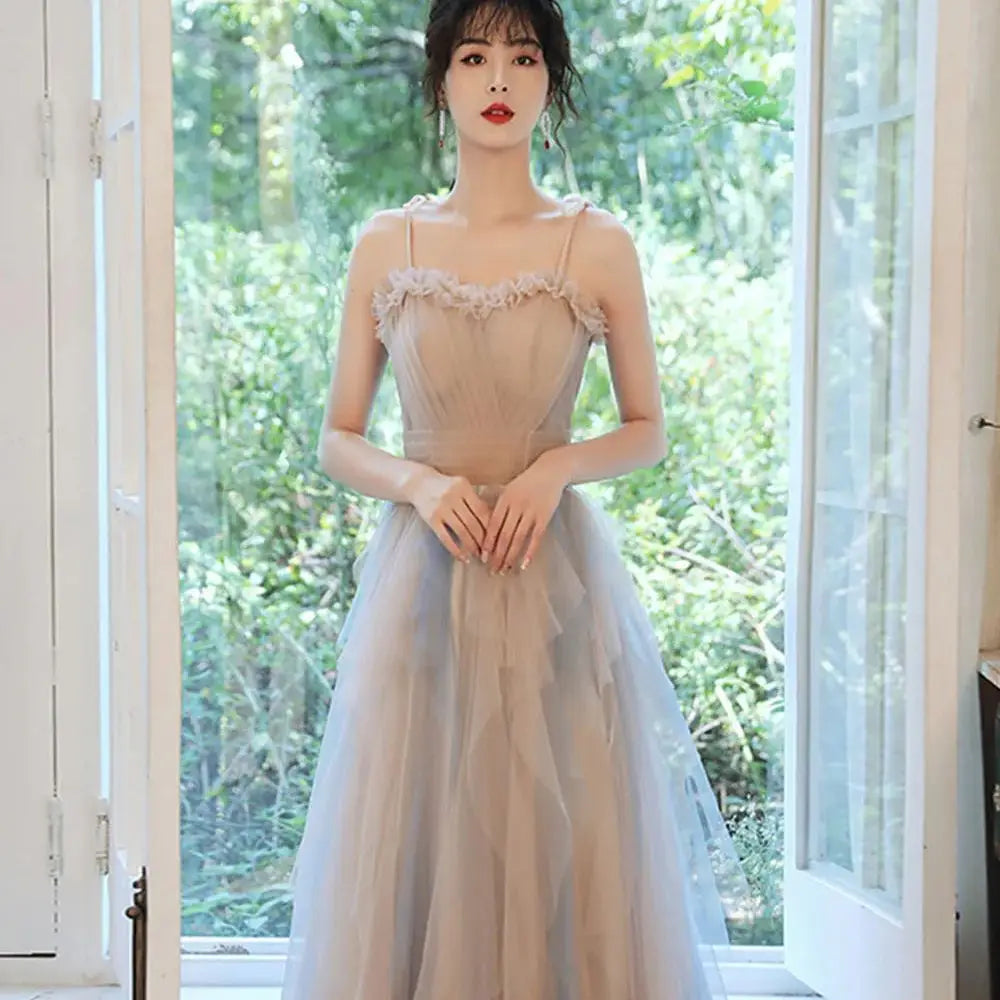 Ultra-Soft Elegant Long-Sleeve Cotton Tulle Dress