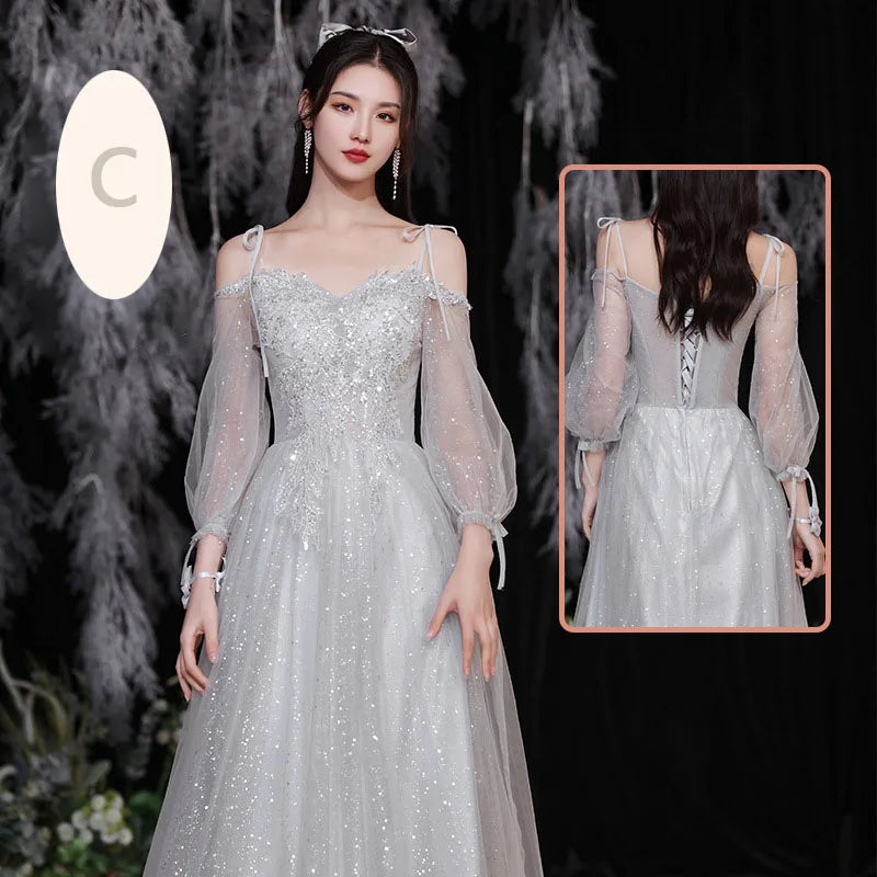Silver Sequin Art-Deco Strapless Gown main image 1