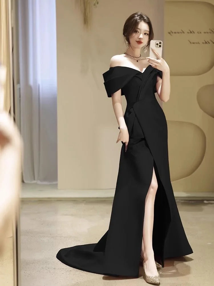 blue cocktail dress long sleeve Leely Women Sleeves Corset Floral Long Prom Appliqued V American Wisteria Vs Chinese Color:Plum Purple campaign:HSH
