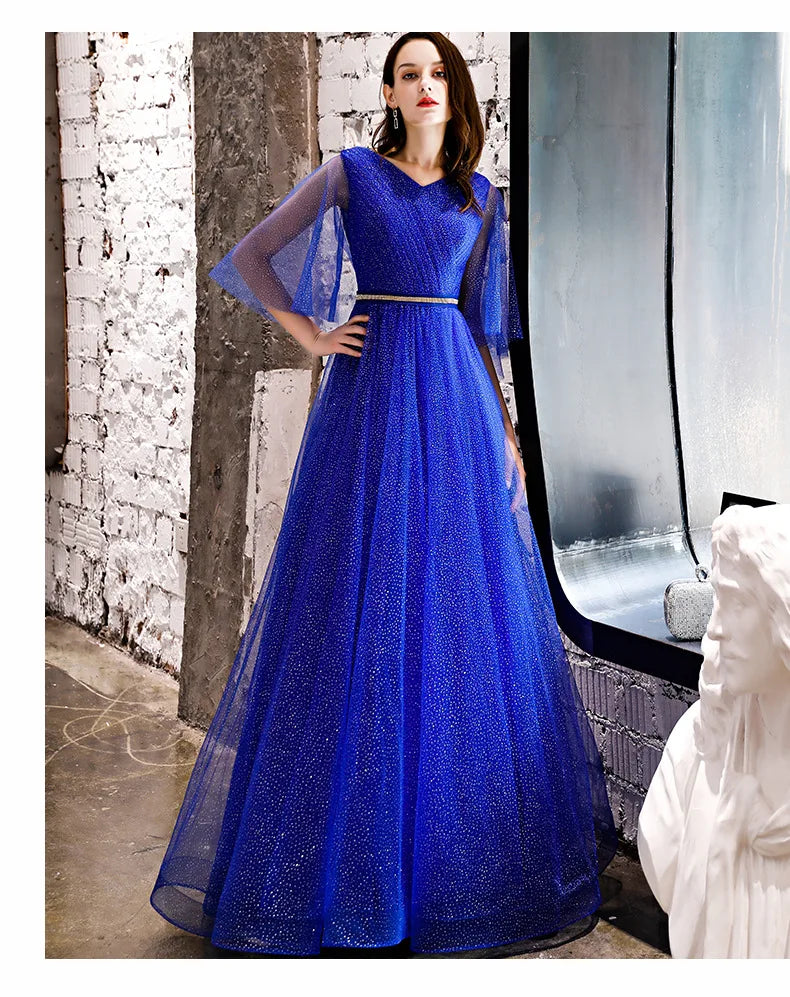 Elegant Royal Blue Evening Gown For Women on Luulla
