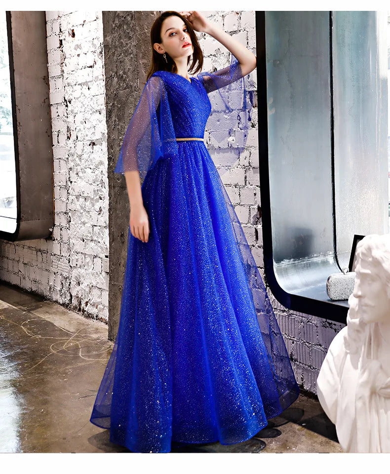 Elegant Royal Blue Evening Gown For Women on Luulla