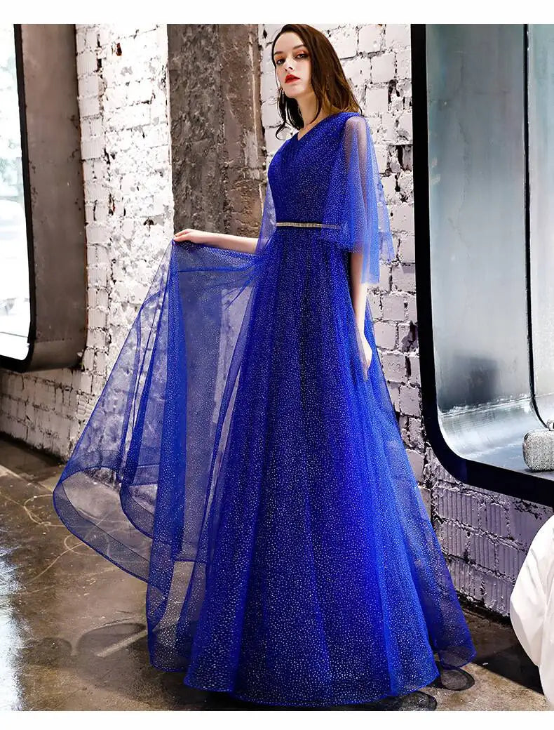 Elegant Royal Blue Evening Gown For Women on Luulla