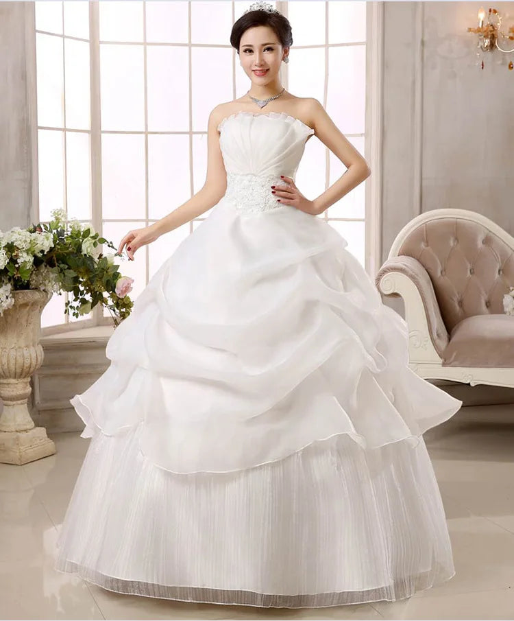 Strapless Ball Gown Wedding Dress With Ruffles on Luulla