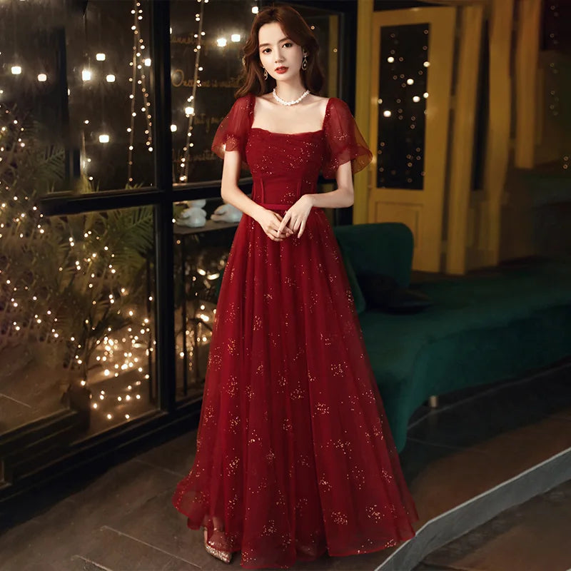 Stunning Red Gown With Delicate Sequin Detailing on Luulla
