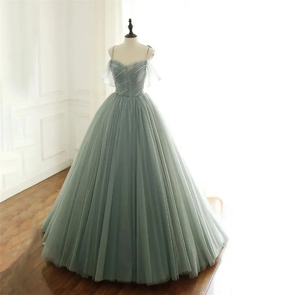 Off-shoulder Tulle Gown With Flowing Skirt on Luulla