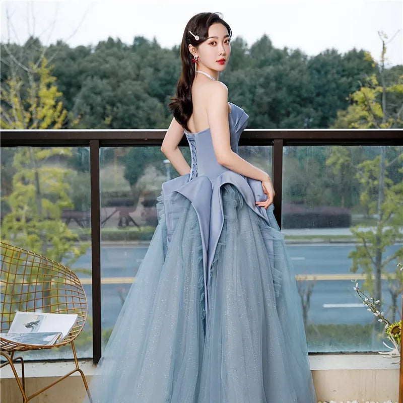 Strapless Sequin Floral Corset Ballgown