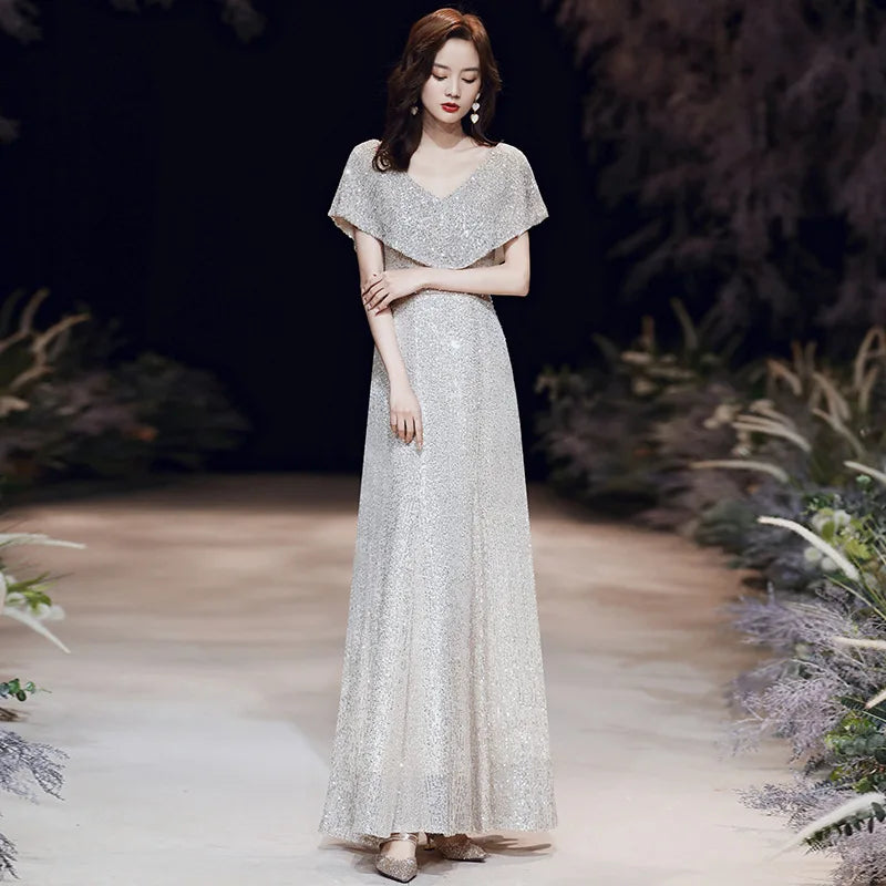 Sparkling Floor-length Gown With V-neck Design on Luulla