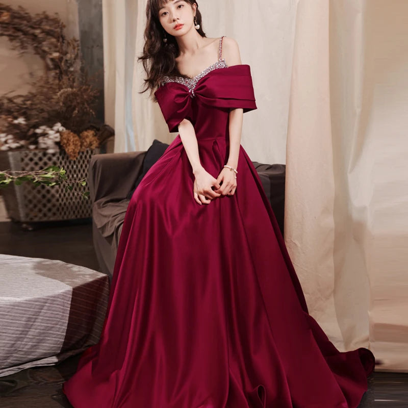 Burgundy Gown- Glamourental- clearance main image 1